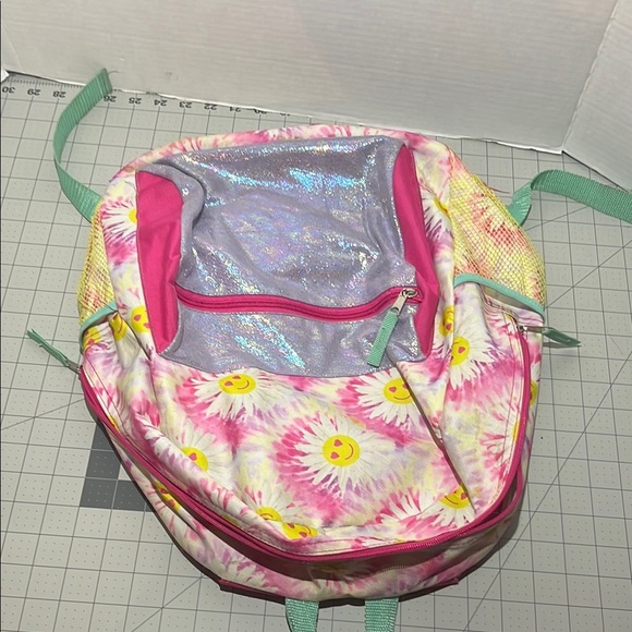 Colorful Tie-Dye Backpack with Smiley Faces - Picture 4 of 9
